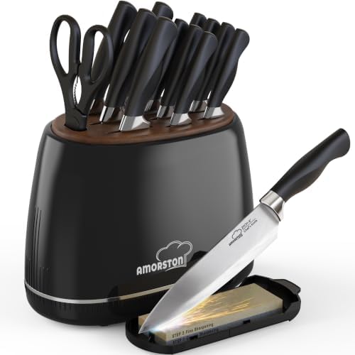 14-Piece Knife Set with Block and Sharpening Stone