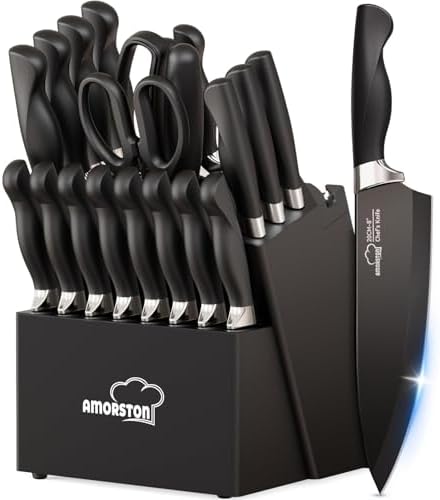 21-Piece Knife Set with Block and Sharpener